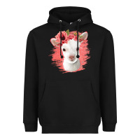 Black floral baby goat Heavyweight Hoodie - Jasminsmagicworld