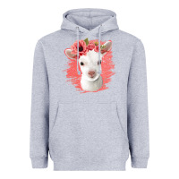 Heather Grey floral baby goat Heavyweight Hoodie - Jasminsmagicworld