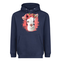 Navy floral baby goat Heavyweight Hoodie - Jasminsmagicworld