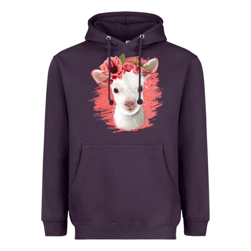 Floral Baby Goat Heavyweight Hoodie by Jasminsmagicworld | Teevron