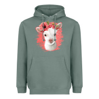 Sage floral baby goat Heavyweight Hoodie - Jasminsmagicworld