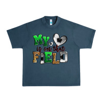Midnight Navy my heart is on that field soccer Urban Heavy Tee - Zillion Design Studio
