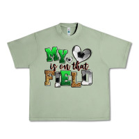 Oil Green my heart is on that field soccer Urban Heavy Tee - Zillion Design Studio