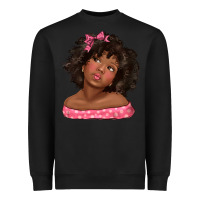 Black afro black girlchild kiss with bow Heavyweight Sweatshirt - texasbilliewilder