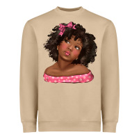 Mushroom afro black girlchild kiss with bow Heavyweight Sweatshirt - texasbilliewilder
