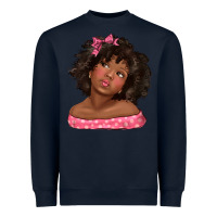 Navy afro black girlchild kiss with bow Heavyweight Sweatshirt - texasbilliewilder
