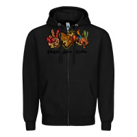 Black peace love rodeo Zipper Hoodie - JahusDesignShop