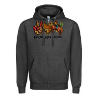 Charcoal Heather peace love rodeo Zipper Hoodie - JahusDesignShop