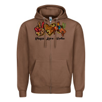 Chestnut peace love rodeo Zipper Hoodie - JahusDesignShop