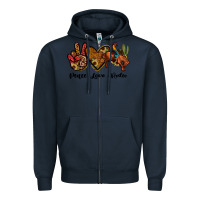 Navy peace love rodeo Zipper Hoodie - JahusDesignShop