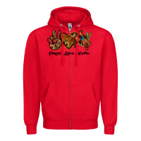 Red peace love rodeo Zipper Hoodie - JahusDesignShop