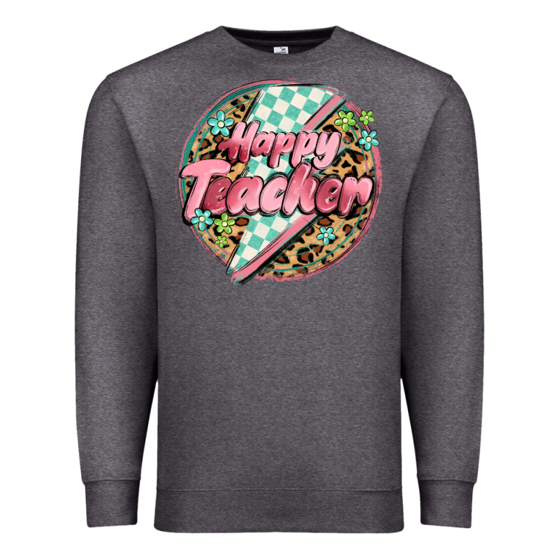 Happy Teacher Lighting Bolt Premium Sweatshirt by MaliasSmallBusiness | Teevron