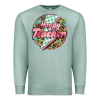 Seafoam happy teacher lighting bolt Premium Sweatshirt - MaliasSmallBusiness