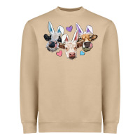 Mushroom Easter Cows With Bunny Ears Heavyweight Sweatshirt - RanaPortraitStore