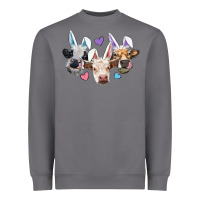 Storm Easter Cows With Bunny Ears Heavyweight Sweatshirt - RanaPortraitStore
