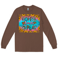 Chestnut coffee teach repeat Long Sleeve Tee - HRA Design Shop