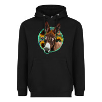 Black aztec backsground donkey Heavyweight Hoodie - Jasminsmagicworld