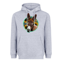 Heather Grey aztec backsground donkey Heavyweight Hoodie - Jasminsmagicworld