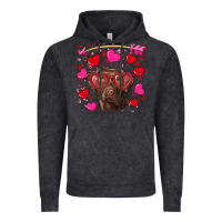 Vintage Black Valentine's day  labrador retriever Vintage Hoodie - RanaPortraitStore