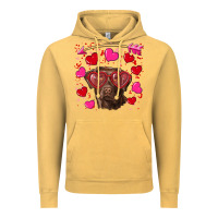 Vintage Mustard Valentine's day  labrador retriever Vintage Hoodie - RanaPortraitStore