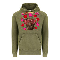 Vintage Olive Valentine's day  labrador retriever Vintage Hoodie - RanaPortraitStore