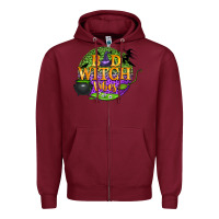 Burgundy bad witch vibes Zipper Hoodie - BundleAndBundleShop