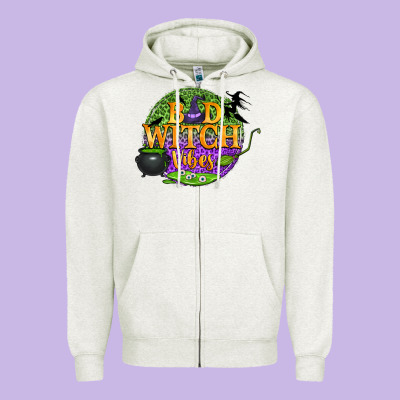 Bad Witch Vibes Zipper Hoodie Designed By Bundleandbundleshop