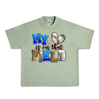 Oil Green my heart is on that field baseball Urban Heavy Tee - Zillion Design Studio