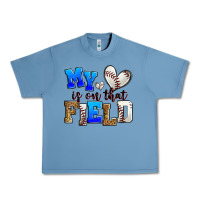 Pebble Blue my heart is on that field baseball Urban Heavy Tee - Zillion Design Studio