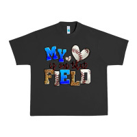 Pigment Black my heart is on that field baseball Urban Heavy Tee - Zillion Design Studio