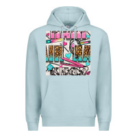Leopard And Cowhide Hair And Curling Iron With Hearts And Flowers Seam Premium Hoodie | Teevron