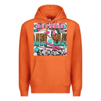 Carrot leopard and cowhide hair and curling iron with hearts and flowers seam Premium Hoodie - BundleAndBundleShop