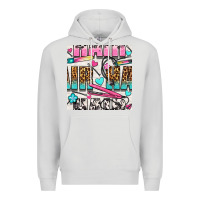 Dove Grey leopard and cowhide hair and curling iron with hearts and flowers seam Premium Hoodie - BundleAndBundleShop