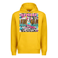 Lemon leopard and cowhide hair and curling iron with hearts and flowers seam Premium Hoodie - BundleAndBundleShop