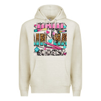Oatmeal Heather leopard and cowhide hair and curling iron with hearts and flowers seam Premium Hoodie - BundleAndBundleShop