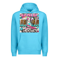 Ocean Blue leopard and cowhide hair and curling iron with hearts and flowers seam Premium Hoodie - BundleAndBundleShop