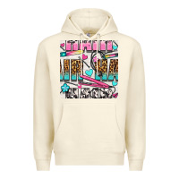 Sandshell leopard and cowhide hair and curling iron with hearts and flowers seam Premium Hoodie - BundleAndBundleShop