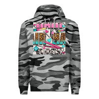Slate Camo leopard and cowhide hair and curling iron with hearts and flowers seam Premium Hoodie - BundleAndBundleShop