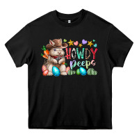 Black howdy peeps Heavy Core Tee - RacoonDesign