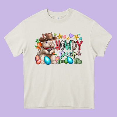 Howdy Peeps Heavy Core Tee Designed By Racoondesign