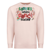 Pale Pink santa's favorite dance teacher Premium Sweatshirt - MaliasSmallBusiness
