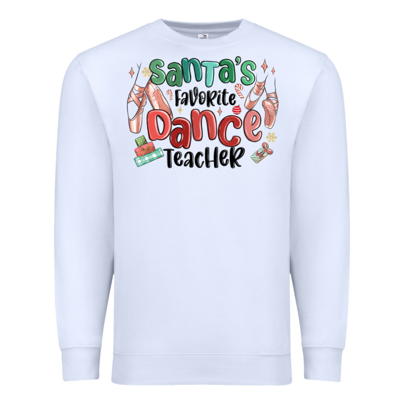 Santa's Favorite Dance Teacher Premium Sweatshirt by MaliasSmallBusiness | Teevron