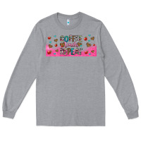 Heather Grey coffee teach repeat teacher libbey glass Long Sleeve Tee - HRA Design Shop