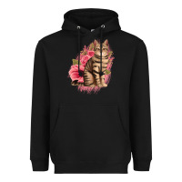 Black floral cat Heavyweight Hoodie - Jasminsmagicworld