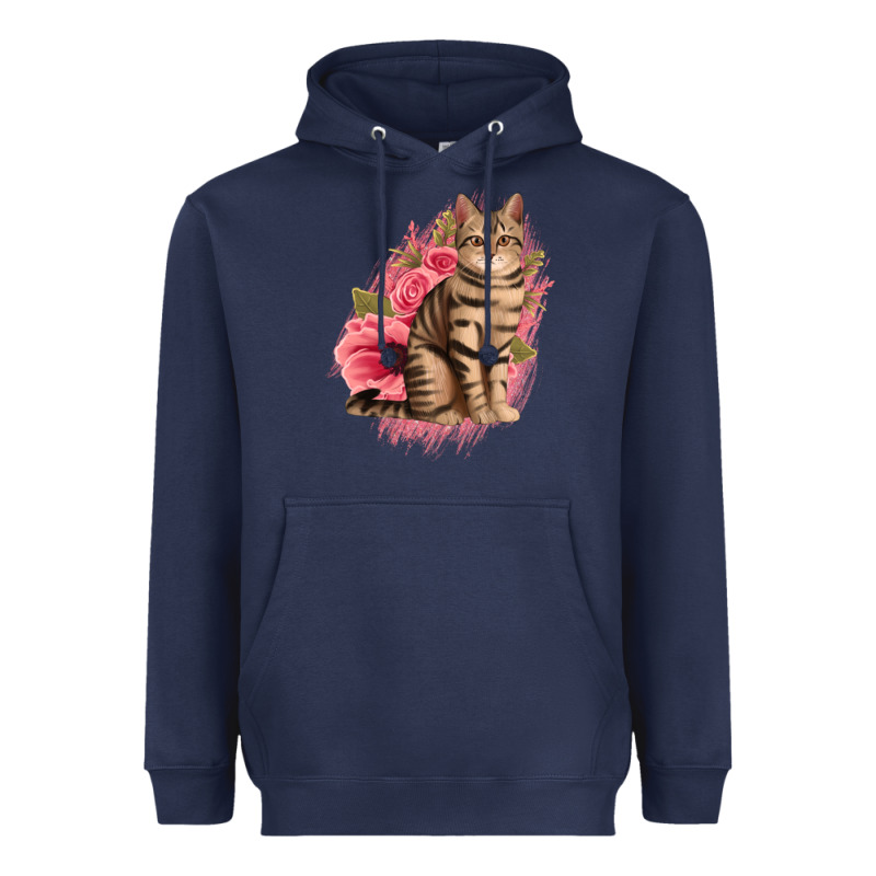Floral Cat Heavyweight Hoodie by Jasminsmagicworld | Teevron