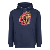 Navy floral cat Heavyweight Hoodie - Jasminsmagicworld
