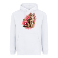 White floral cat Heavyweight Hoodie - Jasminsmagicworld