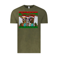 Vintage Olive merry christmas heifers Vintage Tee - RanaPortraitStore