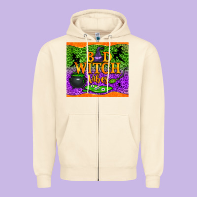 Bad Witch Vibes Tumbler Zipper Hoodie Designed By Bundleandbundleshop