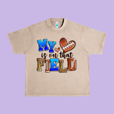 My Heart Is On That Field American Football Urban Heavy Tee Designed By Zillion Design Studio